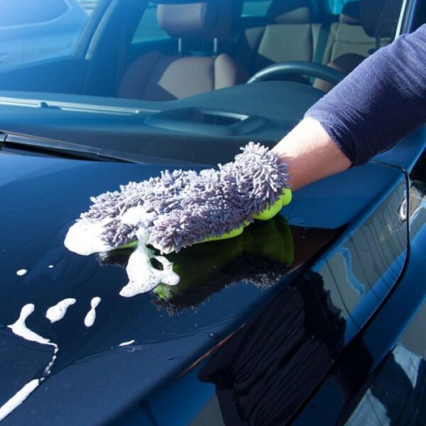 AutoStyle Dubbelzijdige Auto-Washandschoen - Grijs/Groen - Afbeelding 4