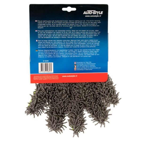 AutoStyle Dubbelzijdige Auto-Washandschoen - Grijs/Groen - Afbeelding 7